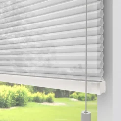 Dubbel Plissé Jikke Wit Lichtdoorlatend