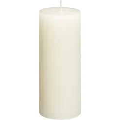 Kaars Rustiek Ribbel Naturel 15 Cm