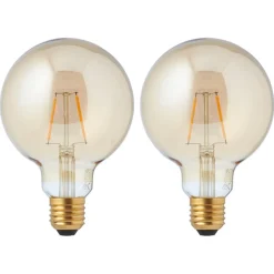 Led Lamp 95mm Goud 2,5W E27 2 Stuks