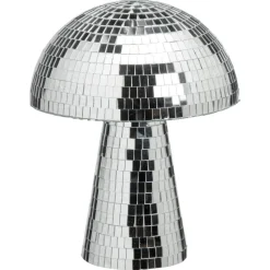 Object Paddenstoel Disco Zilver - 20x20x24 Cm