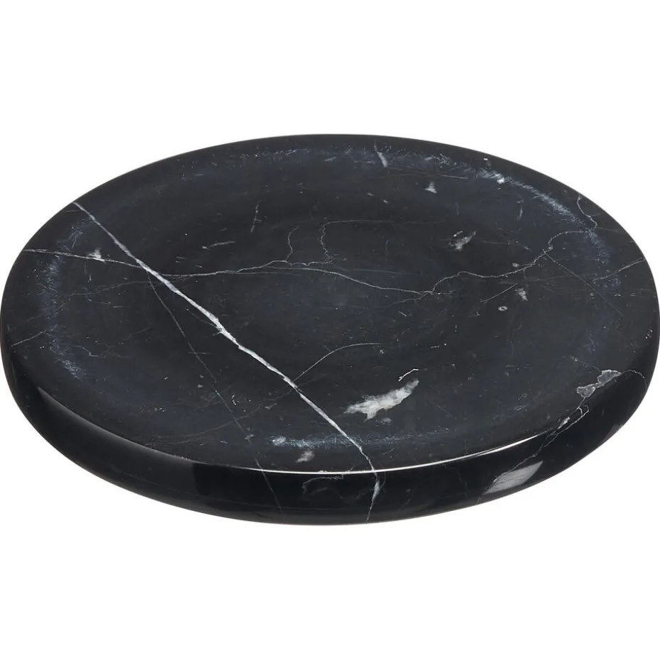 Onderzetter Rond Marmer Zwart