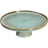 Plateau Op Voet Glaze Groen