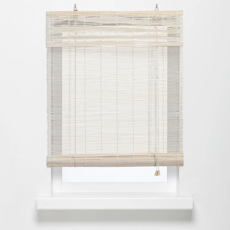 Rolgordijn Bamboe Wit 100x220 Cm