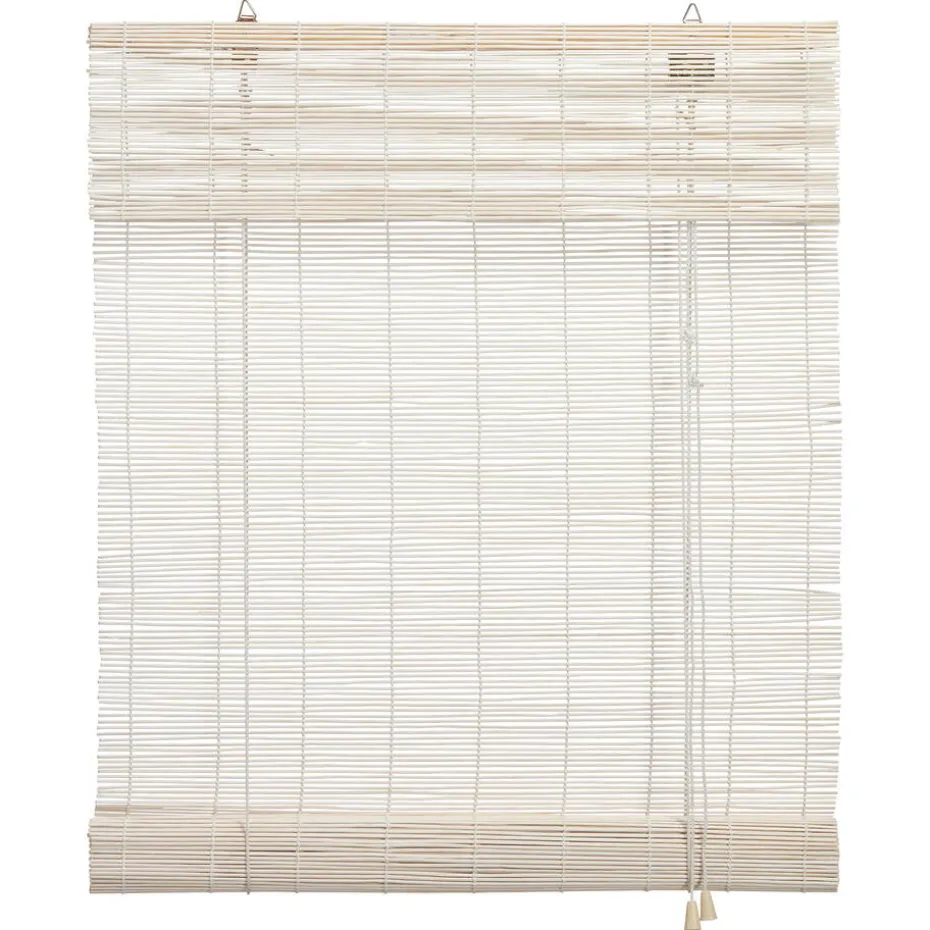 Rolgordijn Bamboe Wit 100x220 Cm