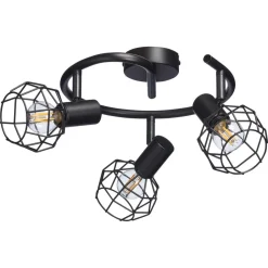 Spot Deva Zwart - 3-lichts